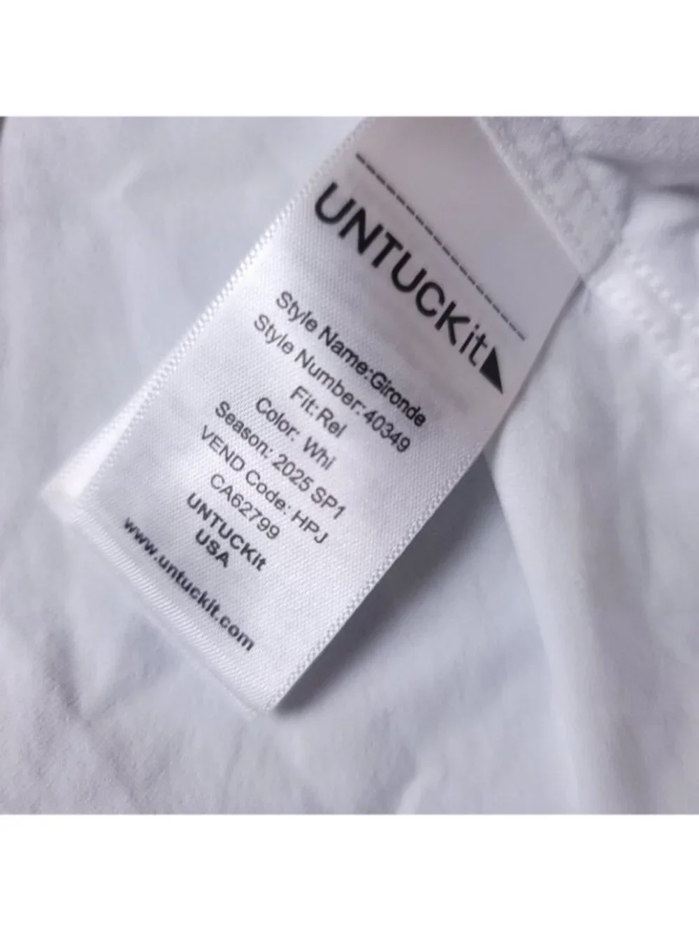 UNTUCKit Gironde Shirt Mens M Medium Relaxed White Button Long Sleeve